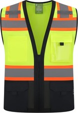 Class 2 High Visibility Reflective Safety Vests Women  Men With 5 Pockets And Z