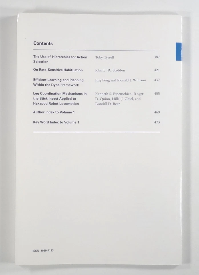 1993 #4 ADAPTIVE BEHAVIOR Artificial Life NEURAL NETWORKS Biological Simulation - Image 2 of 4