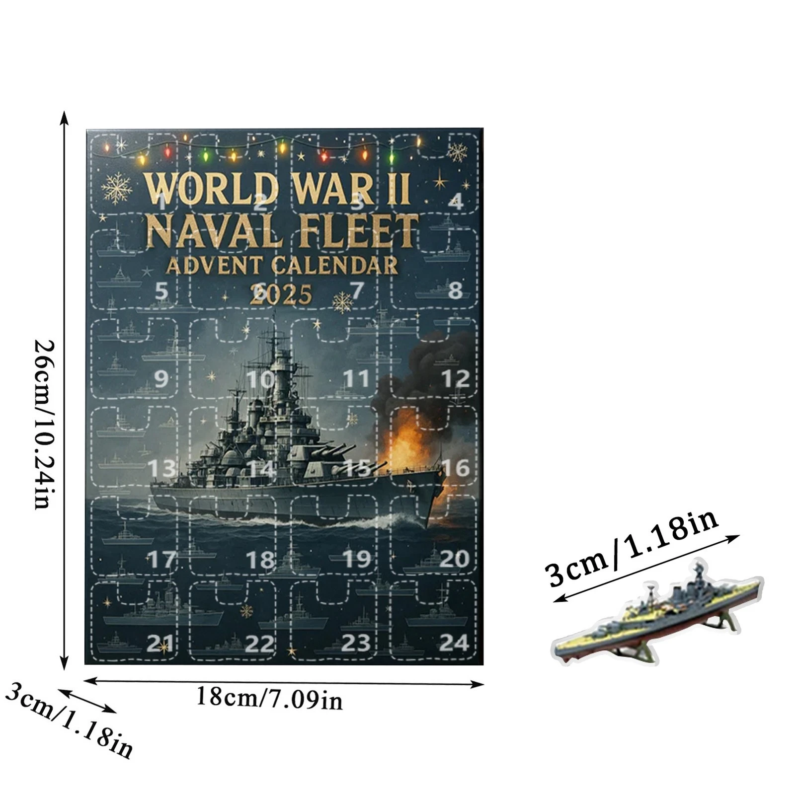 Christmas Countdown World War 2 Naval Fleet Advent Calendar 24 Days 2D Blind Box