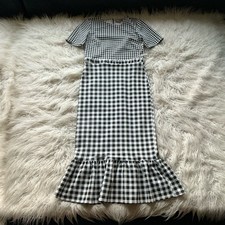 ASOS Black and white midi dress checkered/plaid