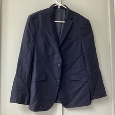 Kenneth Cole Reaction Suit Jacket Mens Size 38S Blue Navy Sport Coat Lined