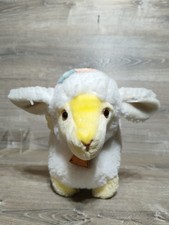 Large Vintage Eden Toys Plush Sheep Lamb 16" Stuffed Animal Bell Flowers And Bow