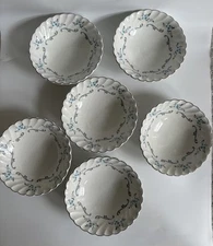 Vintage Myott China Lyke Staffordshire Earthenware Trousseau 6 Bowls 6”