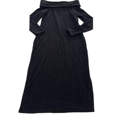 Splendid Dress Womens XS Black Off Shoulder Frenchy Terry Knit Midi SD10840