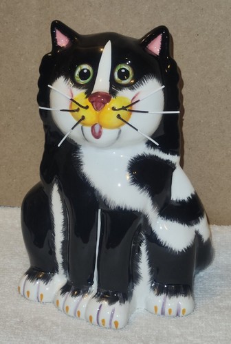 Oliver Cat Bank Lot of 2 Black White Tuxedo Wire Whiskers Ganz SEE DESCRIPTION