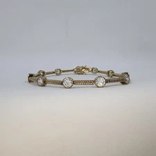 Diamonique Cubic Zirconia Bezel Set Station Bracelet