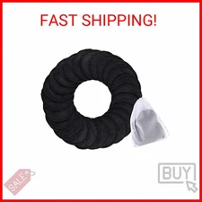 SIQUK 24 Pieces Reusable Cotton Rounds Black Makeup Remover Pads Layers Washable