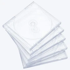10.4 Mm Standard Single Clear CD Jewel Case with Assembled Clear Tray, 10 Pack