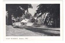 East Marden, near Chichester - winter snow, January, 1962 - Sussex postcard