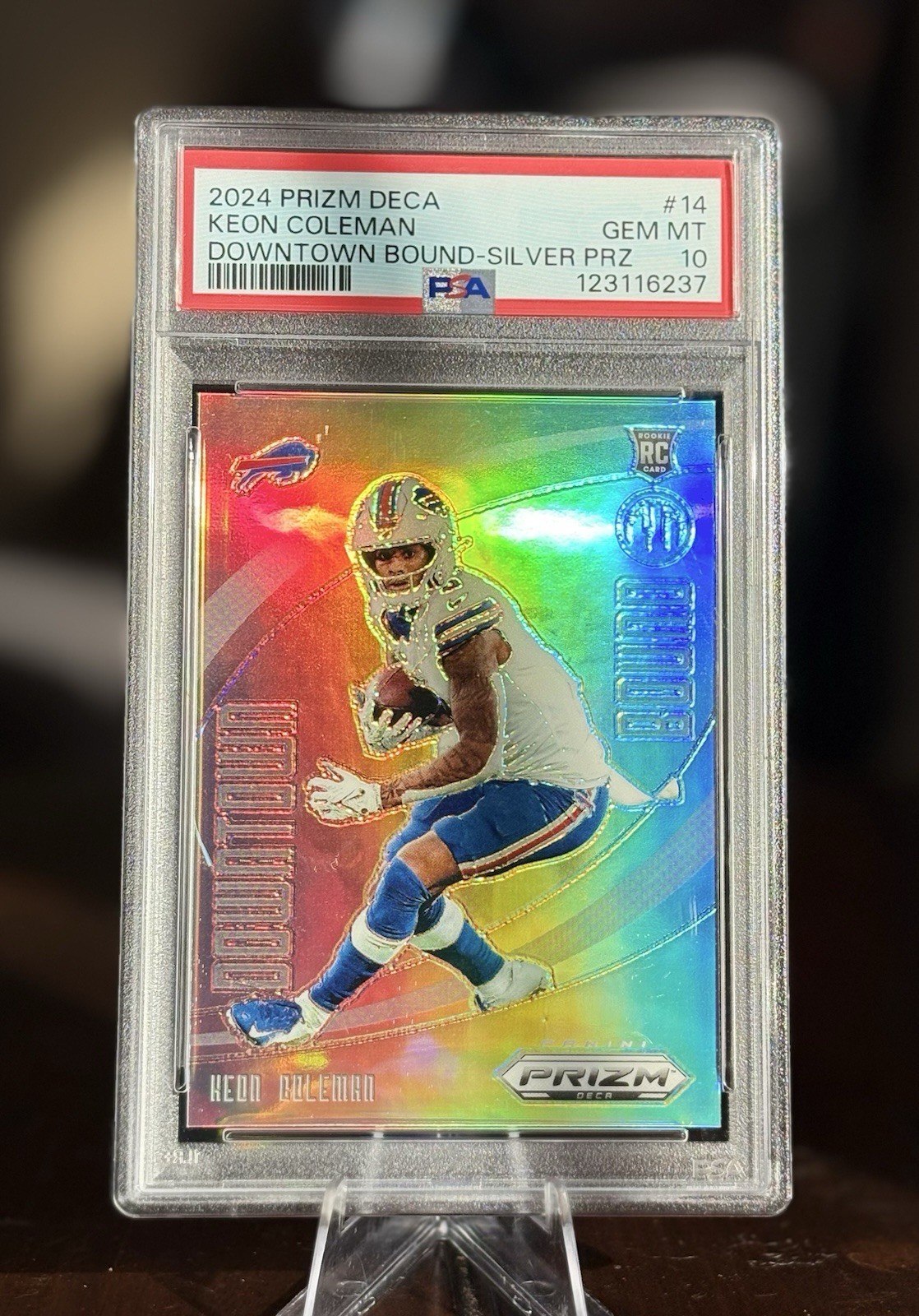 Keon Coleman Panini Prizm Deca Downtown Bound #14 Silver Prizm