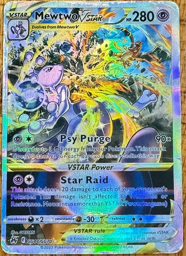 Mewtwo VSTAR GG44/GG70 Crown Zenith Galarian Gallery Full Art Holo DAMAGED READ