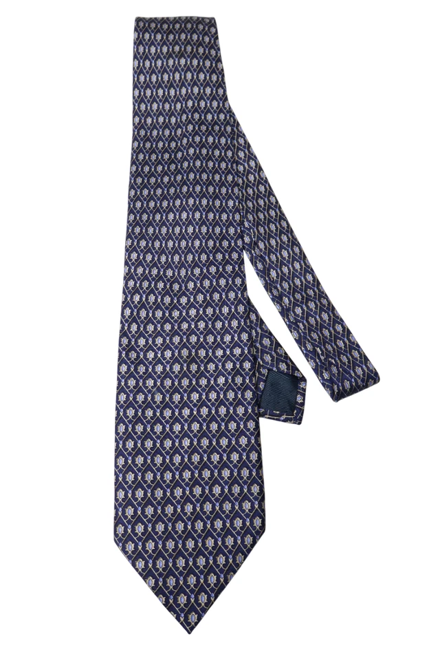 Corbata PRINCEPS ALEXANDER para hombre talla única azul estampado en punta clásica 100 % seda Foto 4 de 4