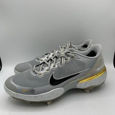 Nike Alpha Huarache Elite 3 Low Baseball Cleats Mens SIze 11 Grey Metallic Gold