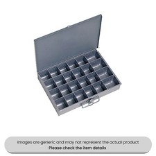 Grey Enamel Coated Steel Small Scoop Boxes 8 Compartments 13"X2"X9" Pack Qty 1