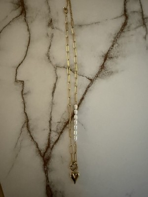 Perlen Glieder Kette mit Herzanhänger