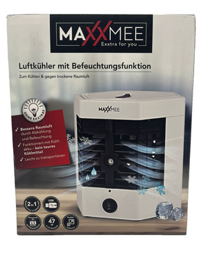MAXXMEE Luftkühler mit Befeuchtungsfunktion 4 W weiß Klimagerät mobil klein