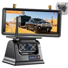 Wireless Backup Camera Magnetic Solar with 7.2" 2-Split Portable Monitor 1-Min