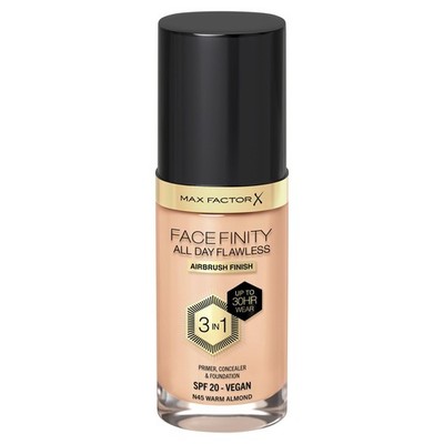 Max Factor All Day Flawless Foundation 45 1 Stück (1er Pack), Warm Almond 
