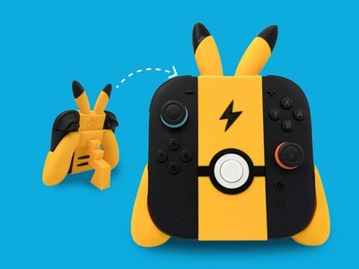 Nintendo Switch ポケモンJoy-Con付 動作OK 曲がり有 Pikachu Nintendo Switch 2 Joy-Con Grip-Pokémon 3D Printed