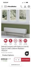 Stelrad Compact with Style Lo-Line K2 Type 22 1400 x 200mm Radiator - 7422214