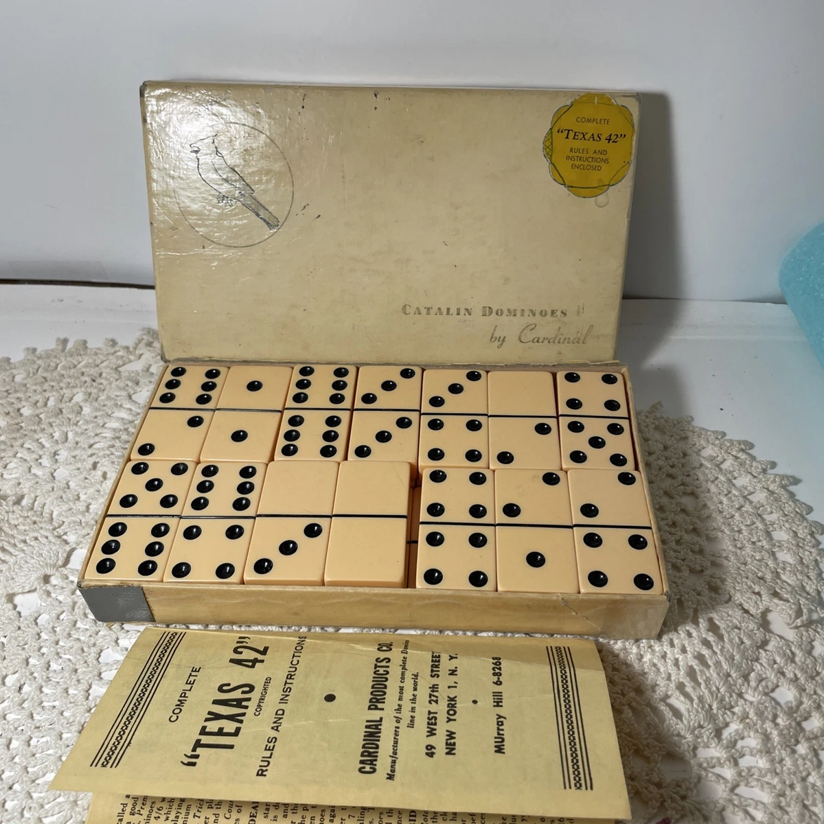 25+ Cardinal Dominoes Tile Vintage Manufacture Board & Traditional