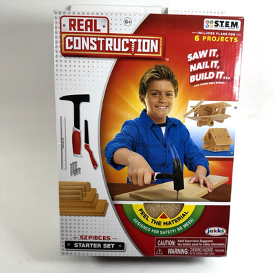 Kids Ages 6+ Real Construction Carpenter Workshop Starter Set STEM Toy - NIB
