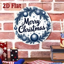 1pc 2D 2D Flat Retro Metal Sign- 8x8inch Round Aluminum Wall Decoration with and