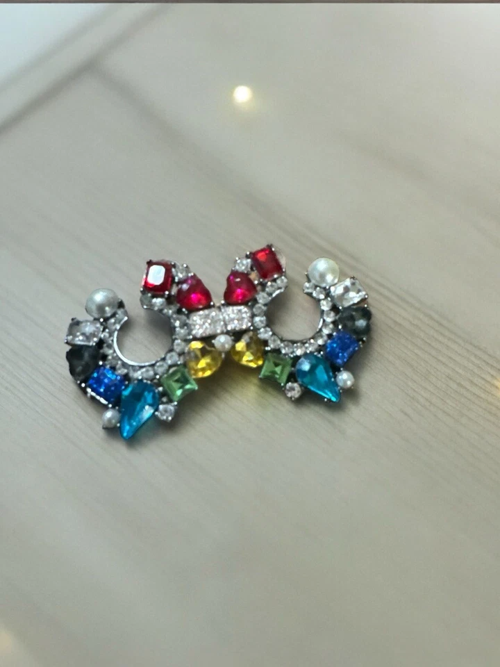 Blingy Betsy Johnson Multi Color Rhinestones Hoop Earnings A Fashionista Must. - Изображение 4 из 4