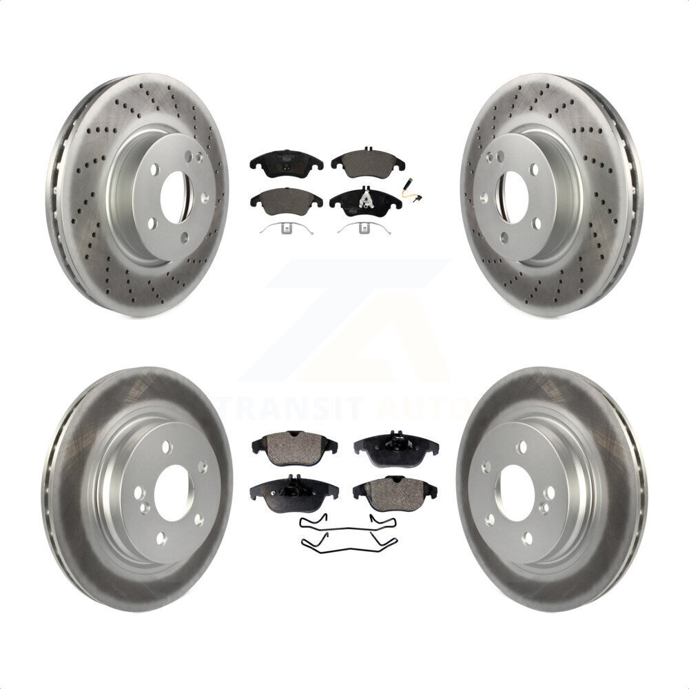 Front Rear Coated Brake Rotor & Ceramic Pad Kit For MercedesBenz E350 C300 C350 eBay