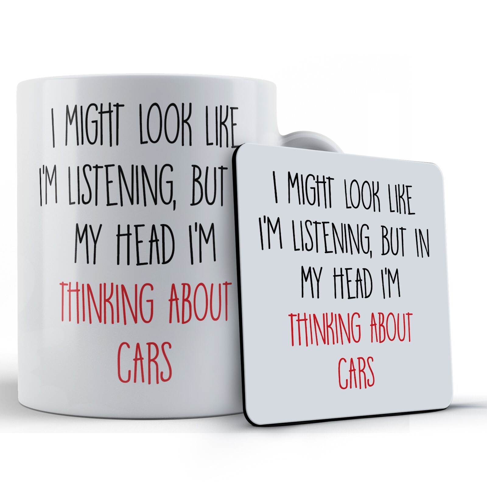 Might Look Like Listening, Thinking About Cars - Funny Husband Boyfriend Gift...