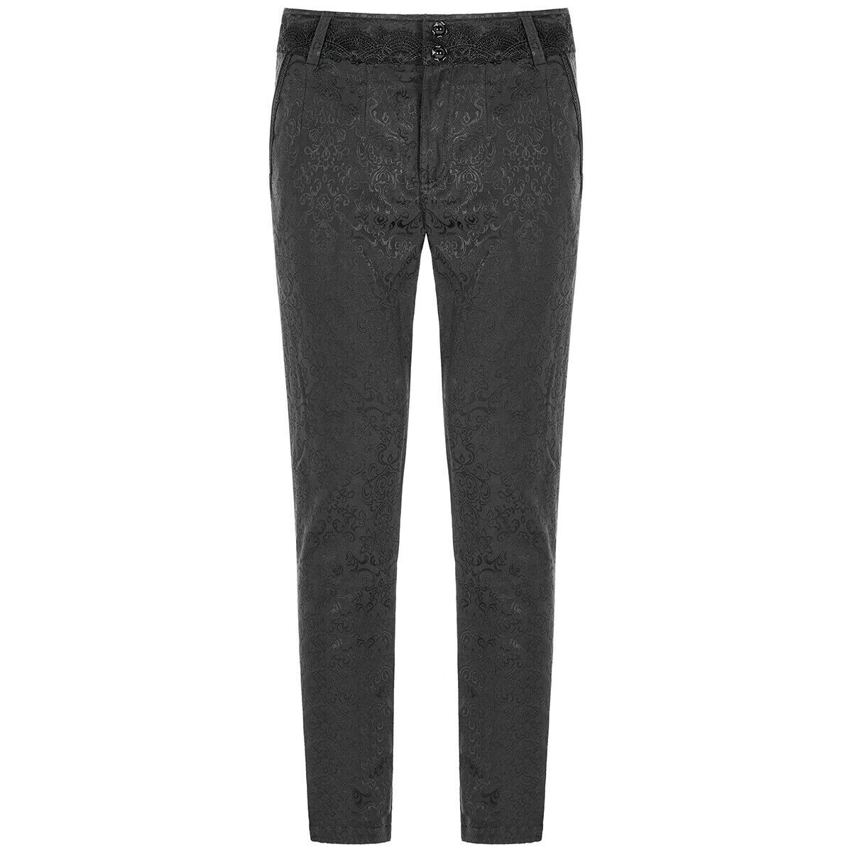 Mens Black Brocade Gothic Regency Dress Pants Brocade Pant