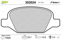 Valeo 302024 Bremsbelagsatz, Scheibenbremse FüR Abarth Fiat Lancia