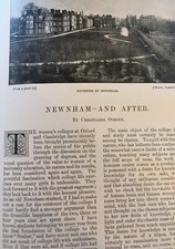 Newnham Womens College Sidgwick Stawell Rickett Gladstone Rare Old Article 1896
