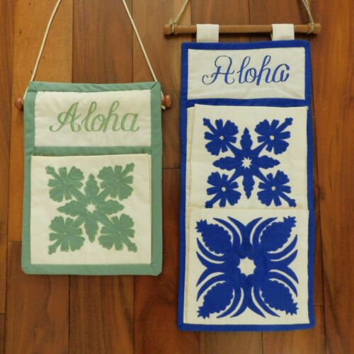 Regency Creations Aloha Hawaii Wall Hanging Letter Holder Lot of 2, Blue Green - Picture 1 of 12