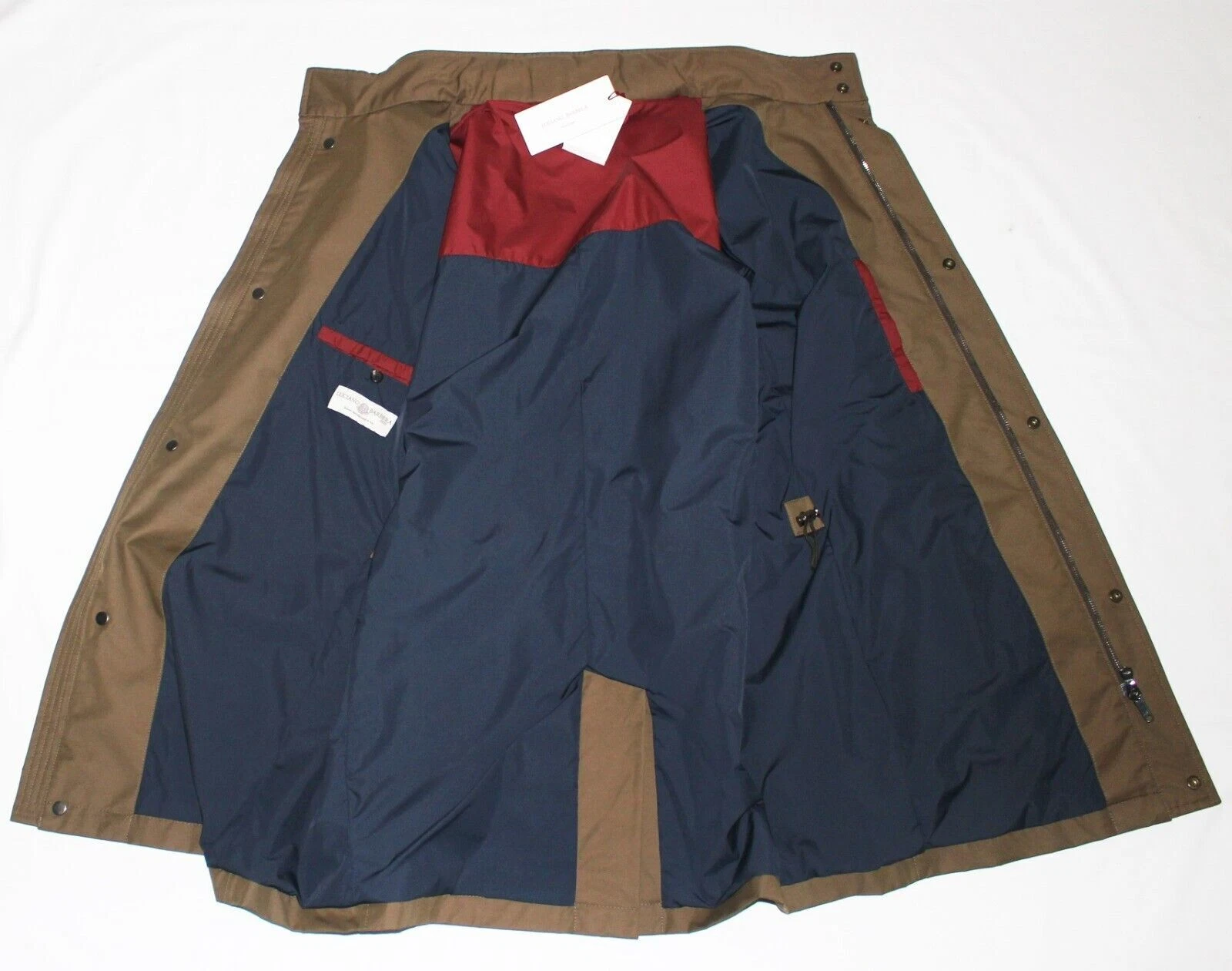 NWOT Luciano Barbera Jacket LARGE L 46 EU 56 Brown Cotton Nylon Car Coat $1695 image 3