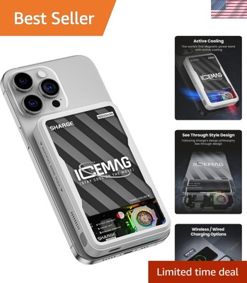 ICEMAG 10000mAh Charger: Fast, Active Cooling & Magnetic Alignment for iPhone