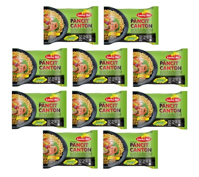 Lucky Me Pancit Canton CALAMANSI Zehnerpack: 10 x 60g Instant Bratnudeln grün