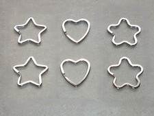 6 St. Design Schlüsselring Schlüsselanhänger Herz Stern Blume Top Qualität