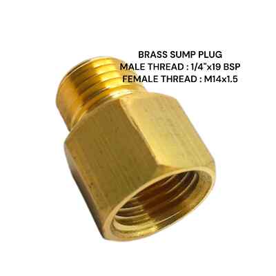 1/4''BSP Stecker auf M14x1,5 Buchse Messing Sumpf Adapter Öltemperaturanzeige Sensor