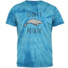 Floaty Potato Manatee Pinwheel Blue Tie Dye Adult T-Shirt