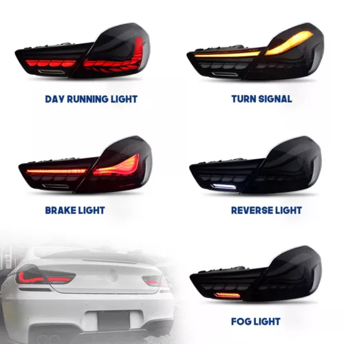 Smoke Black LED Tail Light Dynamic Signal For BMW 6 Series F06 F12 F13 2010-2017 - Picture 10 of 15