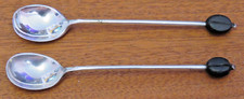 2x Vintage 1920’s Silver Metal Coffee Bean Spoons. Coffee Spoons Coffee Beans