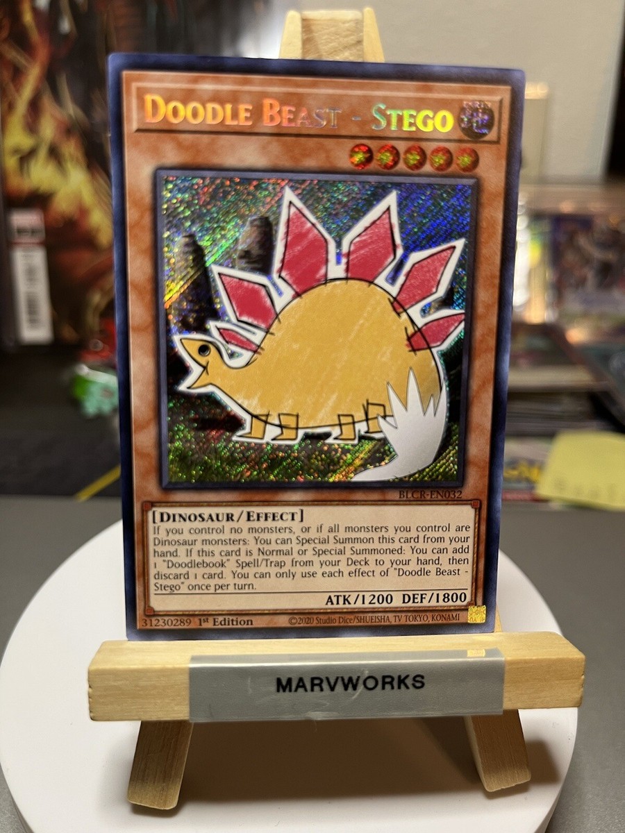 Yugioh! Doodle Beast - Stego - BLCR-EN032 - Secret Rare - 1st Edition Near  Mint,
