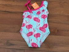 New Gymboree Infant Girl Blue and Pink Flamingo Print Swimsuit Size 6-12 months