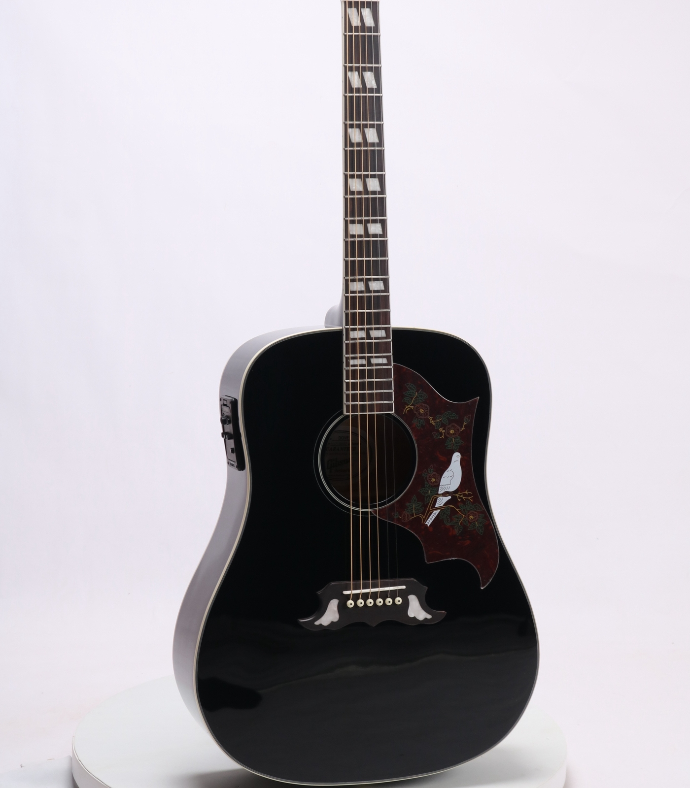 Black Acoustic Electric Guitar Bone Nut&Saddles Dove Pickguard With EQ