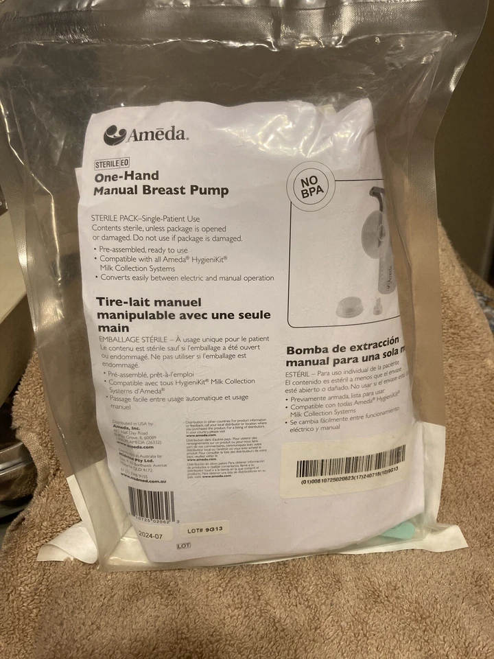 EXP 7/2024- Ameda Single One-Hand Manual Breast Pump - NEW  NO BPA (SEALED) - Image 2 of 4