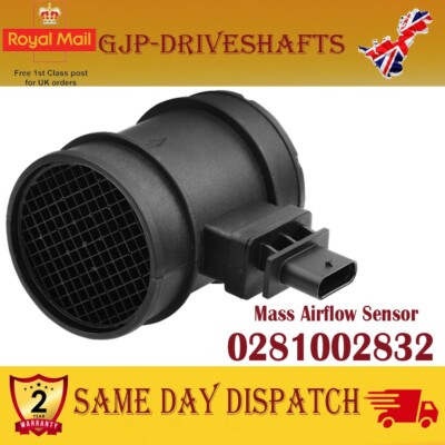 For Vauxhall Opel Astra H A04 Corsa D S07 Zafira Mass Air Flow Sensor 0281002832