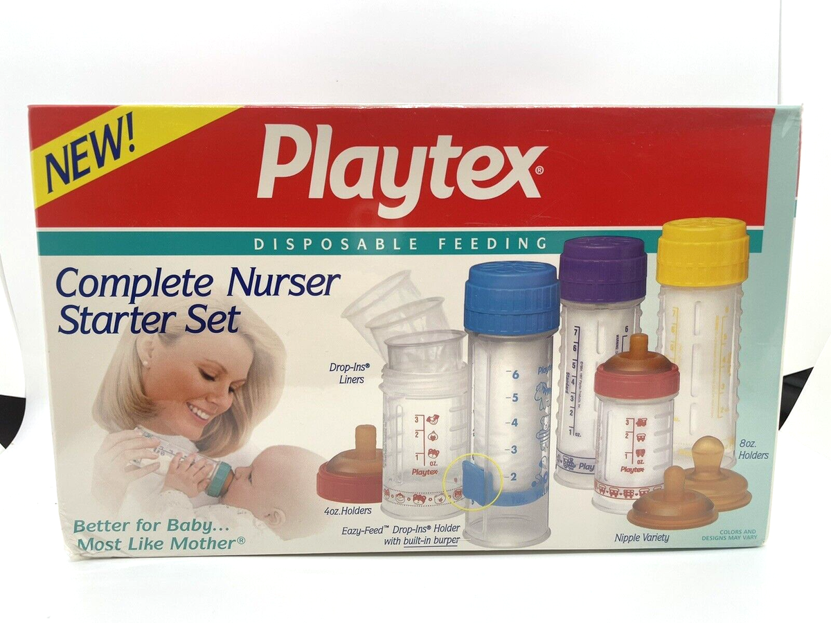 VTG VINTAGE 1997 Playtex Complete Drop-Ins Baby Nurser Starter Set