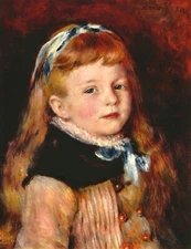 Mademoiselle Grimprel with blue hair-band by Pierre-Auguste Renoir Giclee Repro