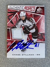 CHASE STILLMAN AUTOGRAPH 2021-22 UPPERDECK SP AUTHENTIC PROSPECTS JERSEY CARD